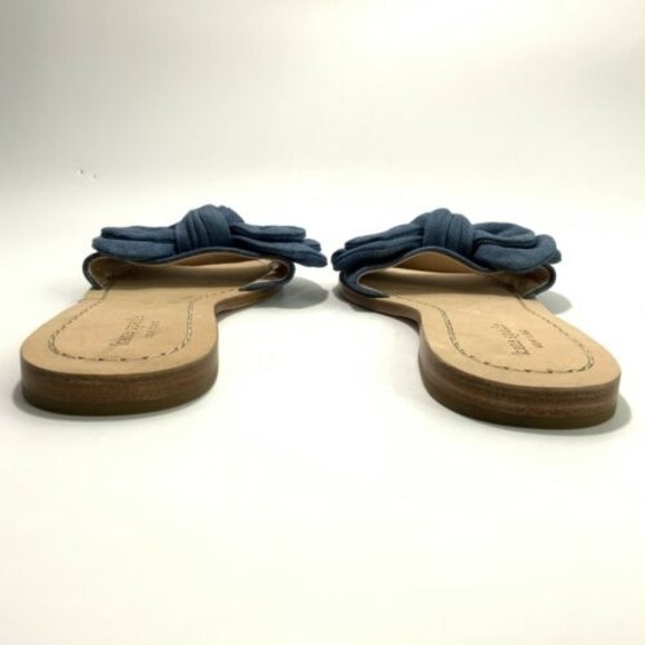 New Kate Spade New York Sasha Slide Bow Front Sandals Blue Denim 7 - Picture 7 of 12
